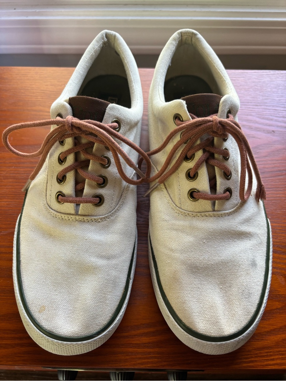 Polo Ralph Lauren Casual Men's Canvas Sneakers in Off-White Size 9D